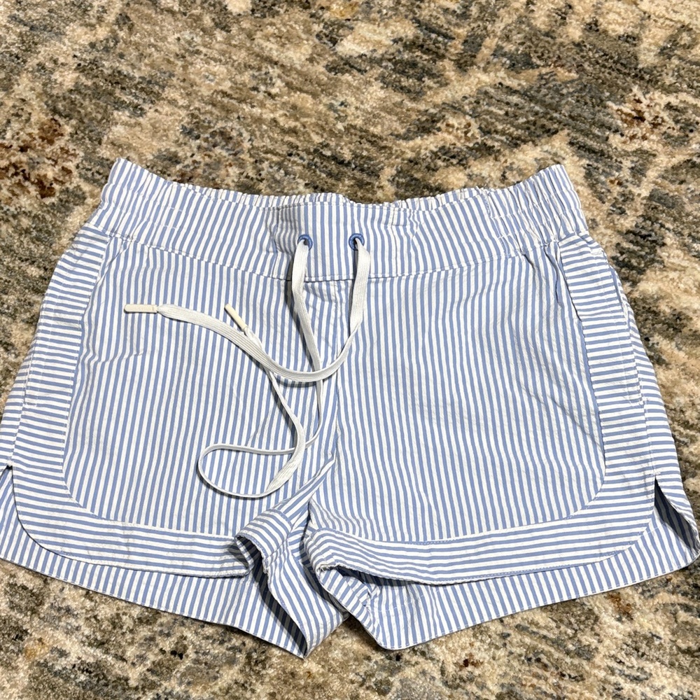 Striped Blue and White Women's Shorts